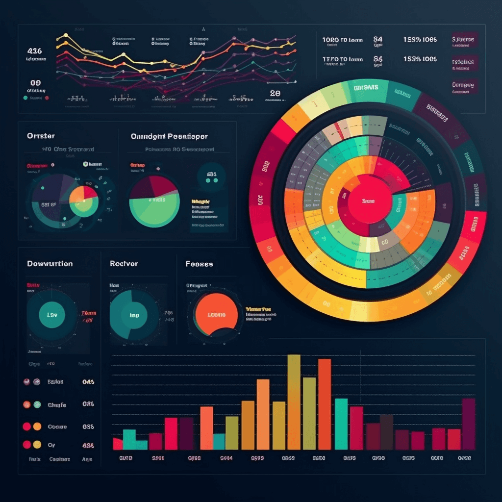 Dashboard mit Diagrammen und Grafiken