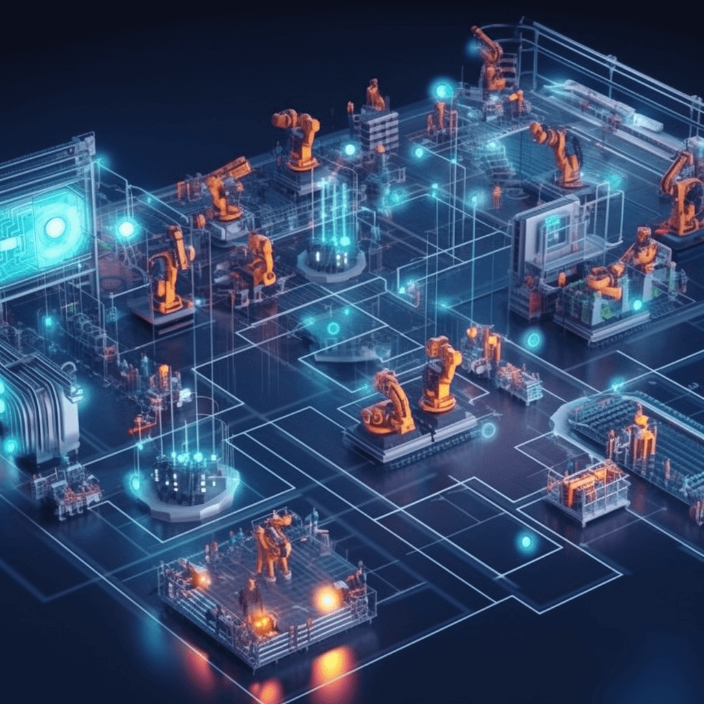 Veranschaulichung der industriellen Automatisierung 4.0 und IoT